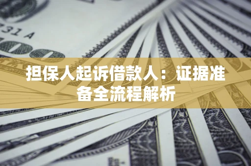 北京担保人起诉借款人：证据准备全流程解析