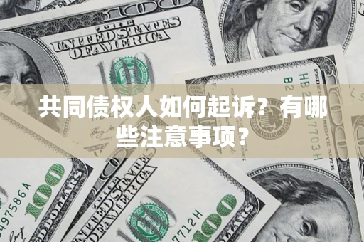 北京共同债权人如何起诉？有哪些注意事项？